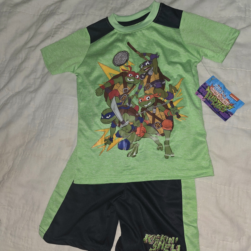 *SOLD*Teenage Mutant Ninja Turtles Kids Matching Set - Green and Black